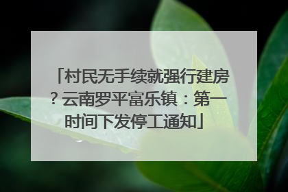 村民无手续就强行建房？云南罗平富乐镇：第一时间下发停工通知